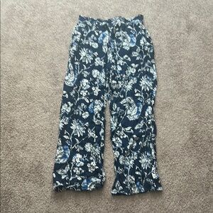 Floral Print Wide-Leg Pants